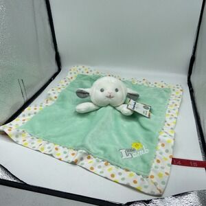 Garanimals Green Little Lamb Lovey Polka Dots Satin Back Rattle Security Blanket
